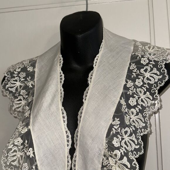 Vintage 80s Brenda Hollon off white/cream lace collar - Picture 2 of 9